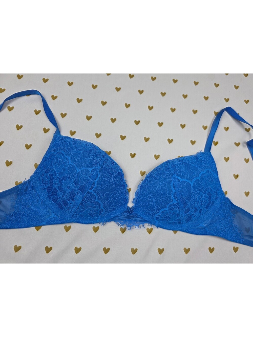 Victorias Secret No Wire Blue Wireless Dream Angels Push Up Bra 32B